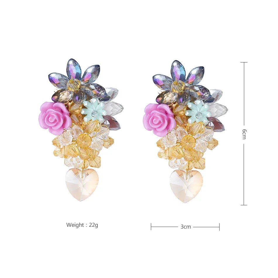 Elegant Flower Glass Earrings