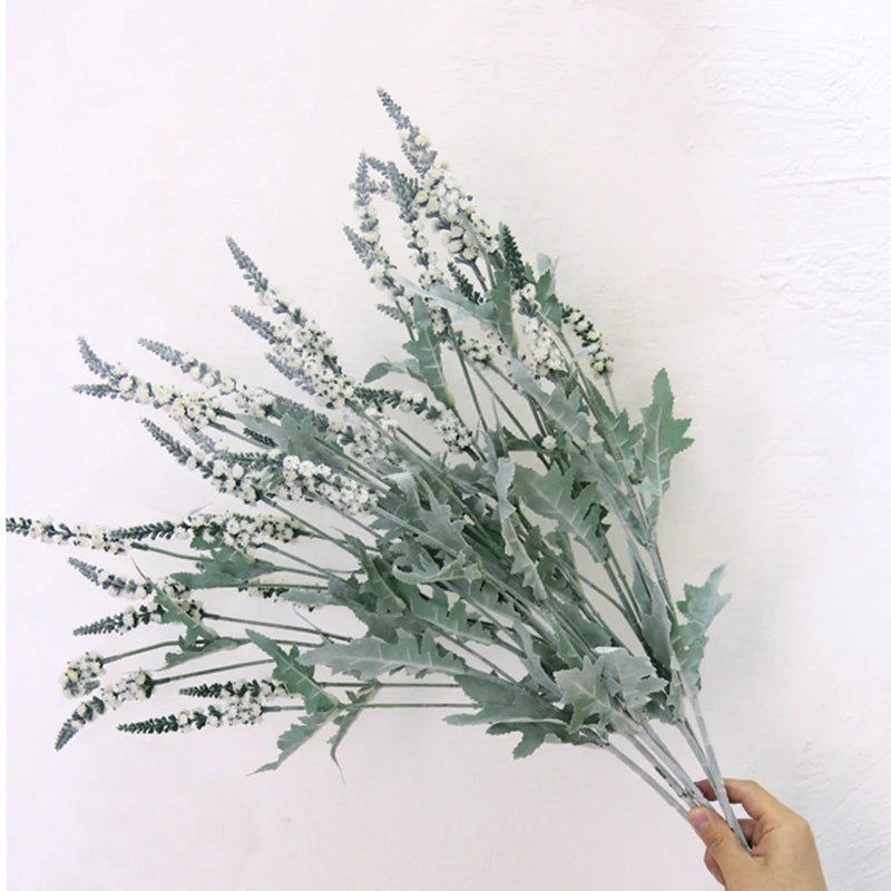 Delicate Artificial Flocked Sage Grass Flowers