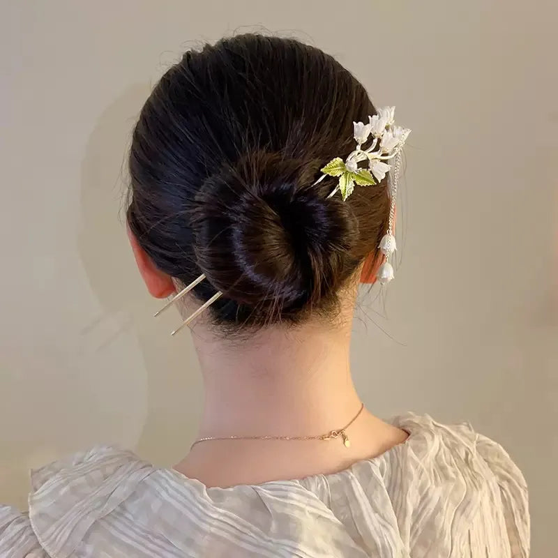 Vintage Bell Orchid Hair Sticks