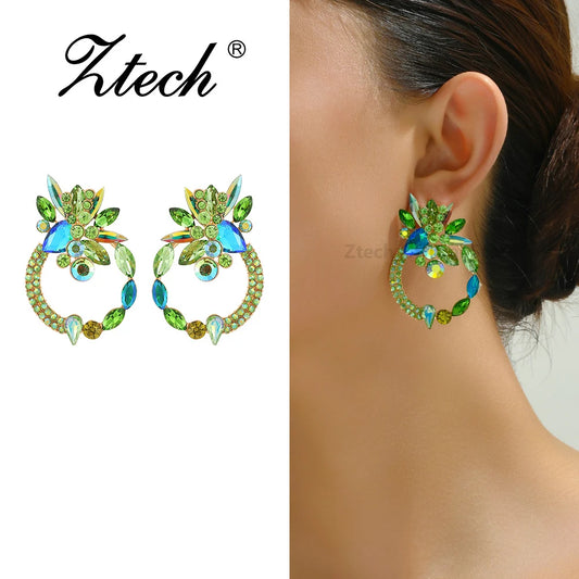 Luxury Floral Crystal Earrings