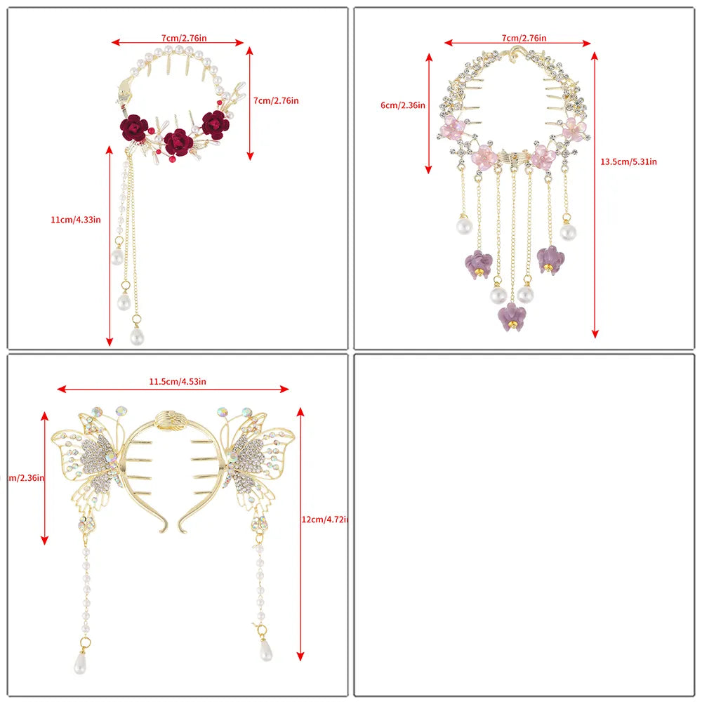 Pretty Rhinestone Tassel Hair Claw