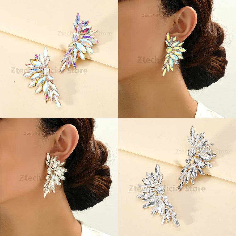 Sparkly Crystal Butterfly Wing Earrings