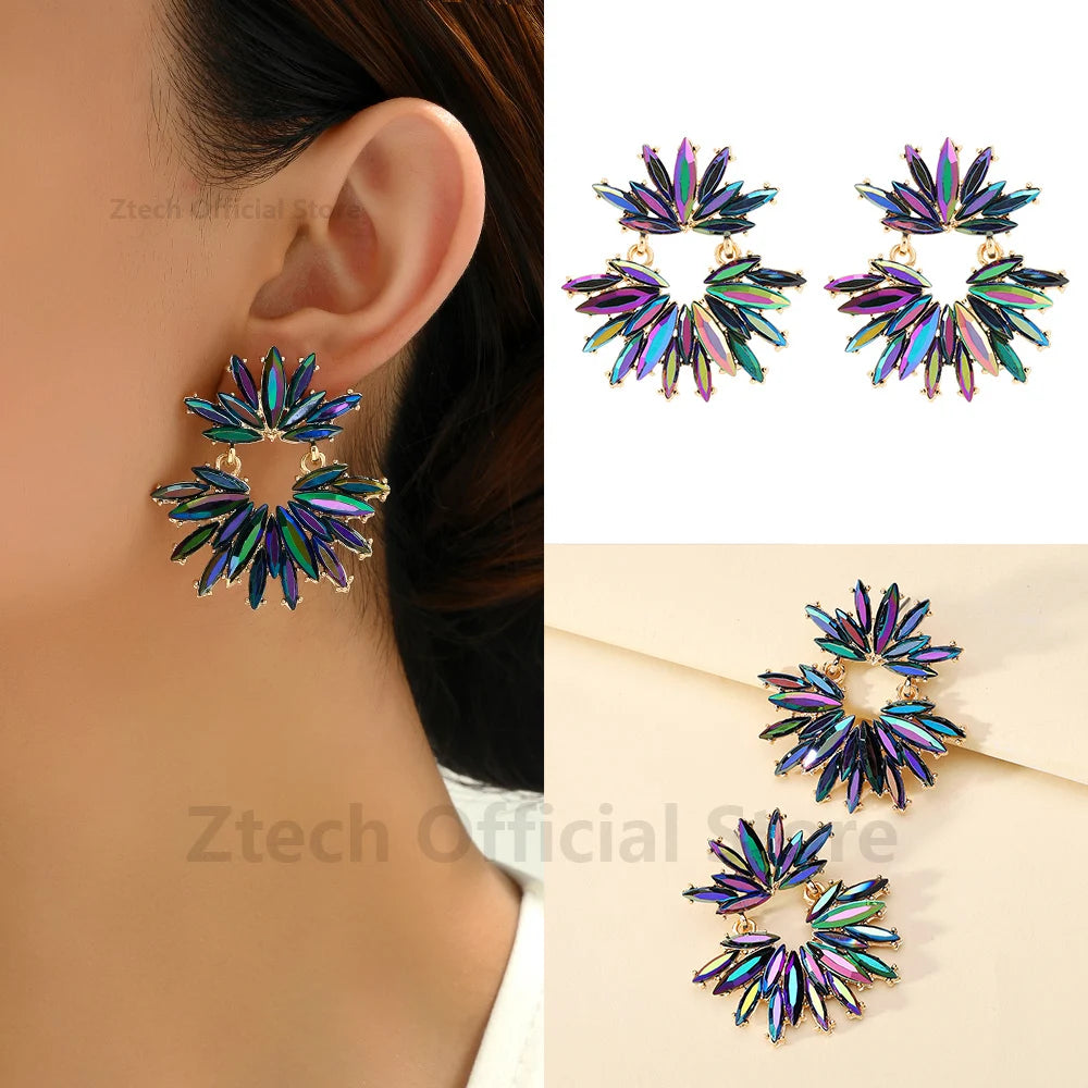 Luxury Geometric Rhinestone Earrings