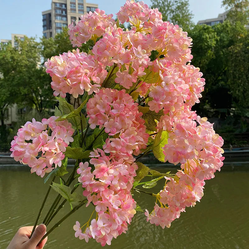 4 Head Silk Hydrangea Wedding Floral Arrangement