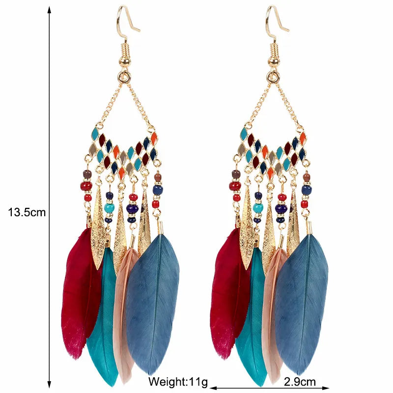 Bohemian Feather Women's Earrings