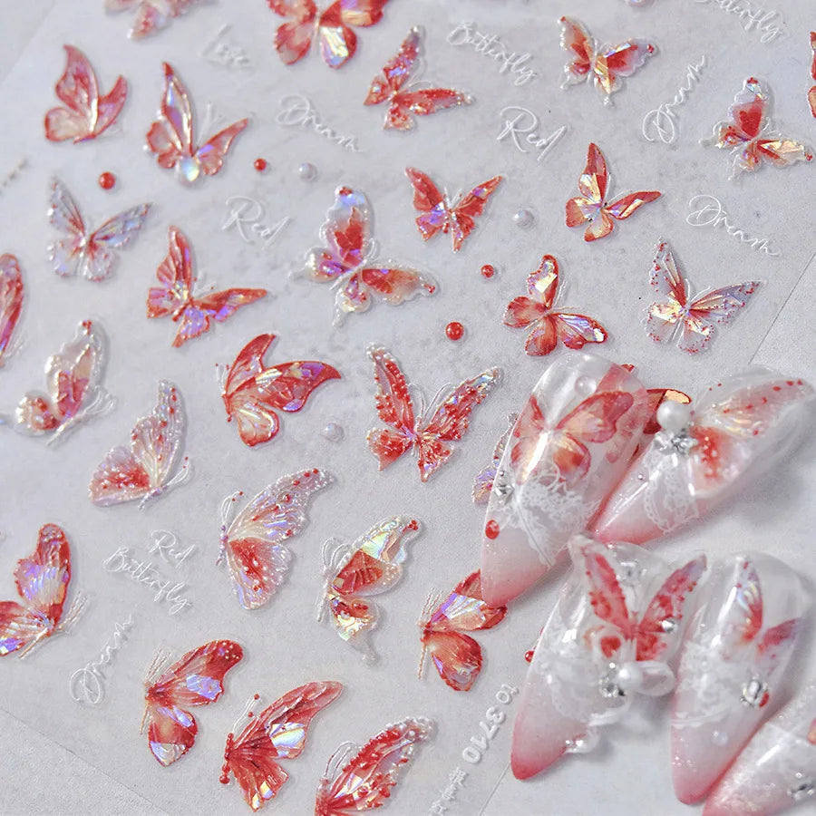 Iridescent Butterfly Nail Stickers