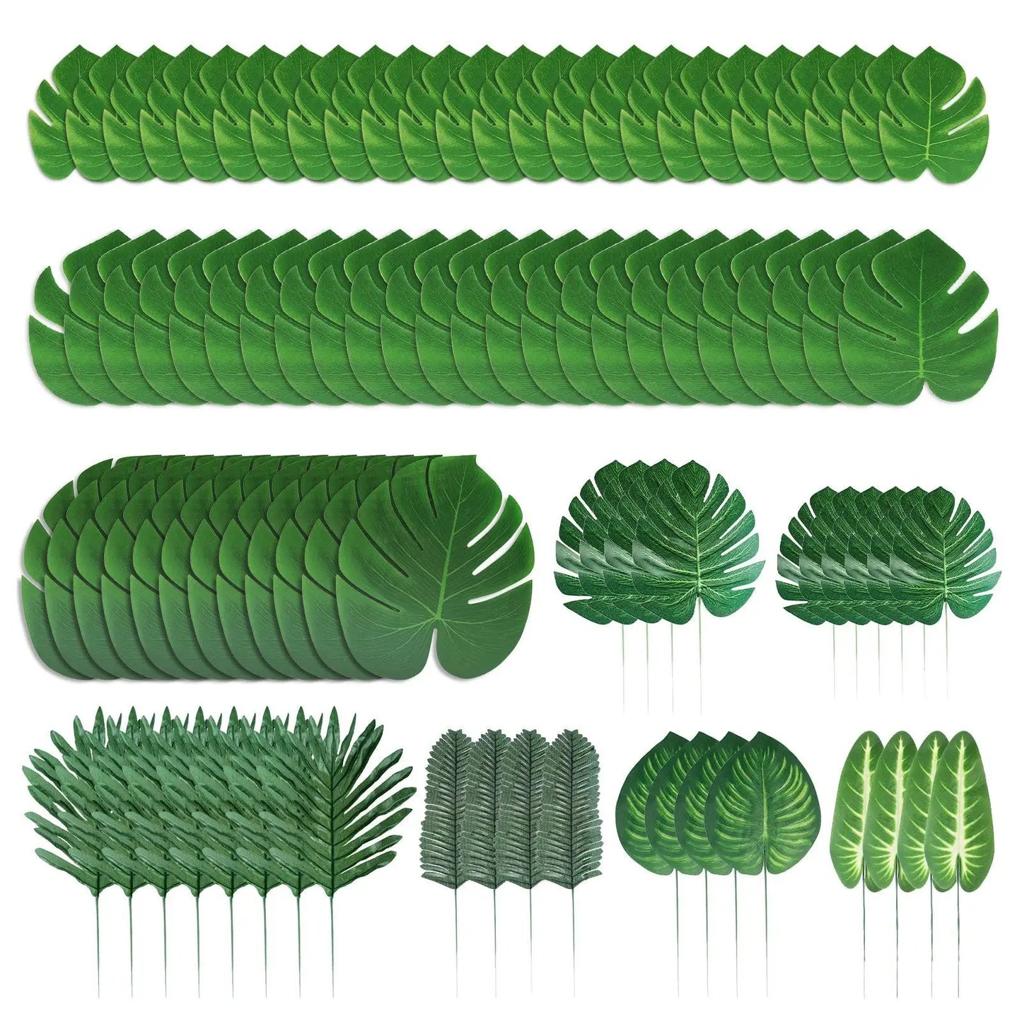 10 Pcs Artificial Tropical Palm Leaves