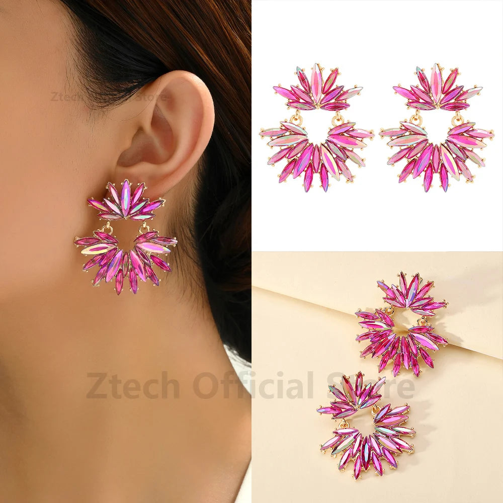 Luxury Geometric Rhinestone Earrings