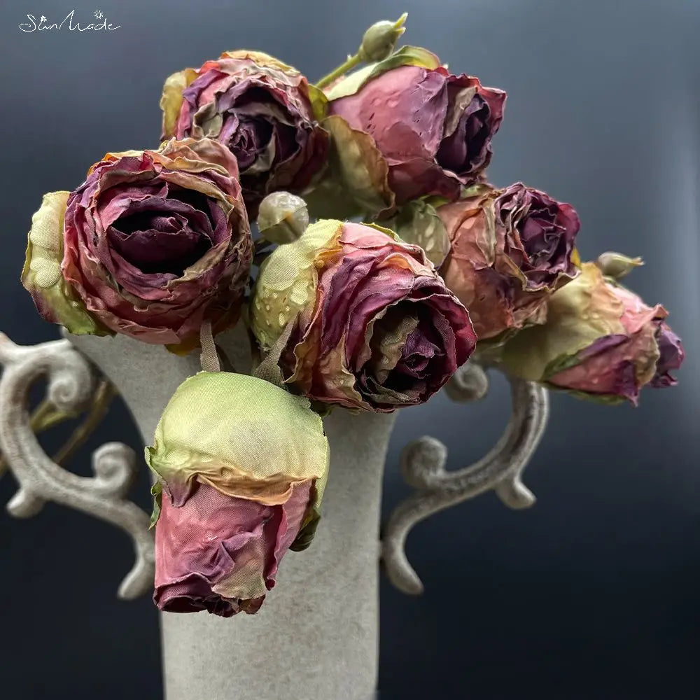 Luxurious Vintage Dried Silk Roses