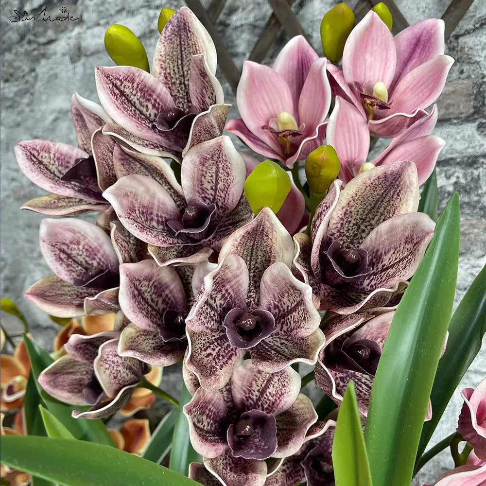 Luxury Large Artificial Cymbidium Orchid Flower