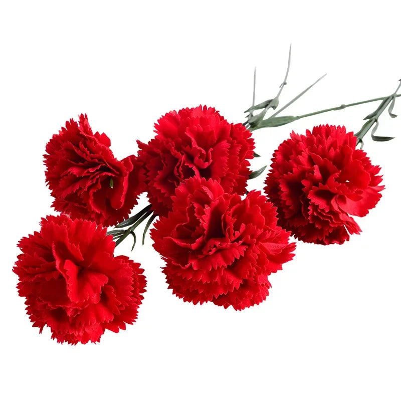 10PCS Red Artificial Carnations Bouquet