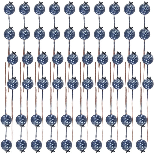 100 Pcs Simulation Blueberries with Wire Stems