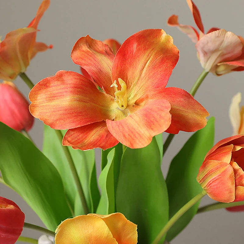 5 Heads Perfect Artificial Tulip Flowers Bouquet