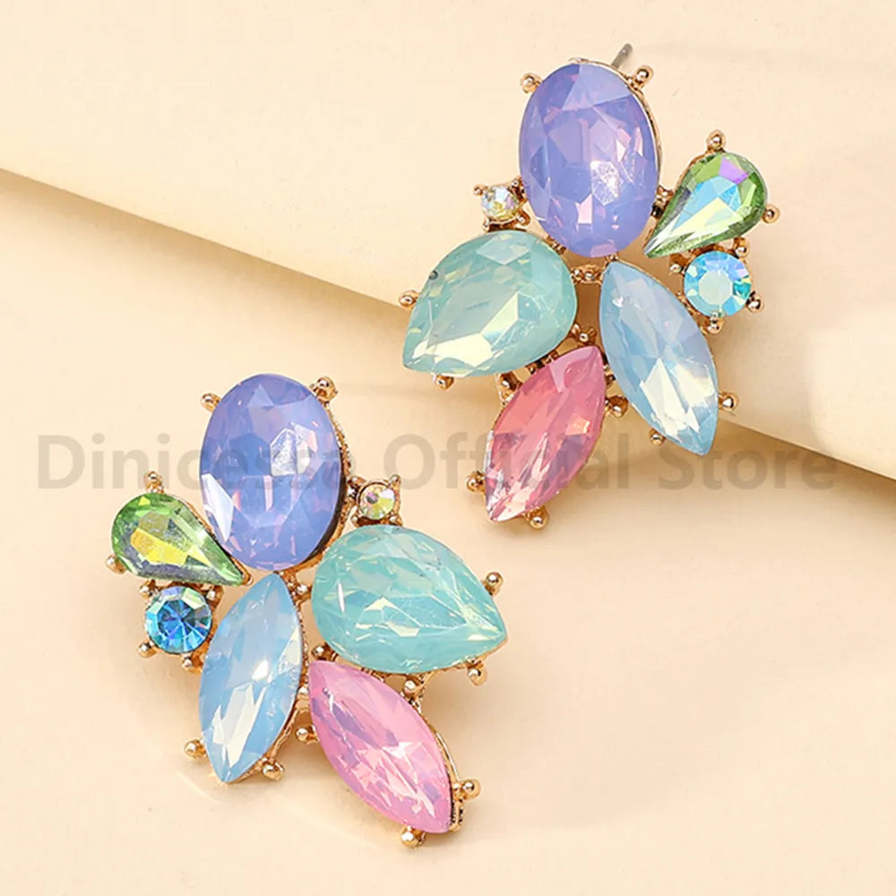 Original Shiny Glass Crystal Earrings