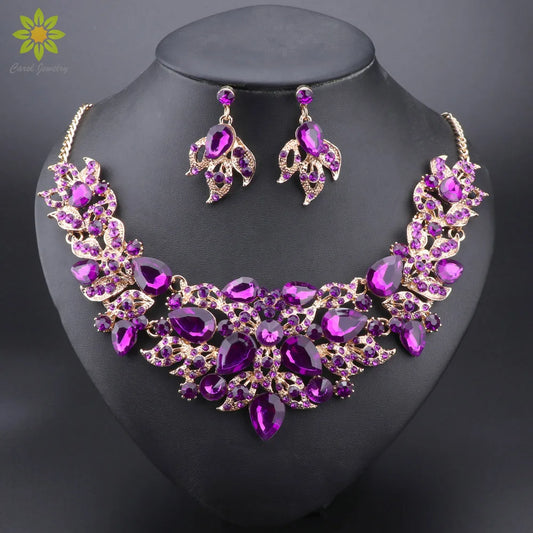 High Fashion Crystal Statement Necklace Set