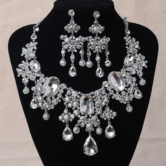 Exquisite Crystal Bride Necklace & Earrings Sets