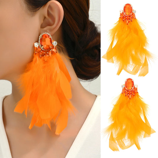 Cute Feather Tassel Earrings