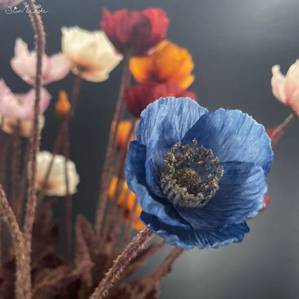 4 Heads Vintage Poppy Artificial Flower