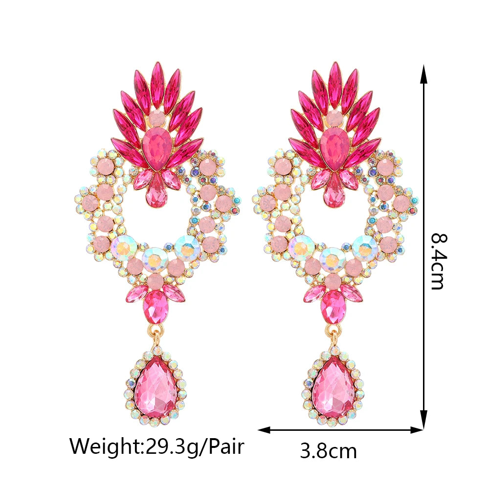 Sparkling Rhinestone Teardrop Earrings