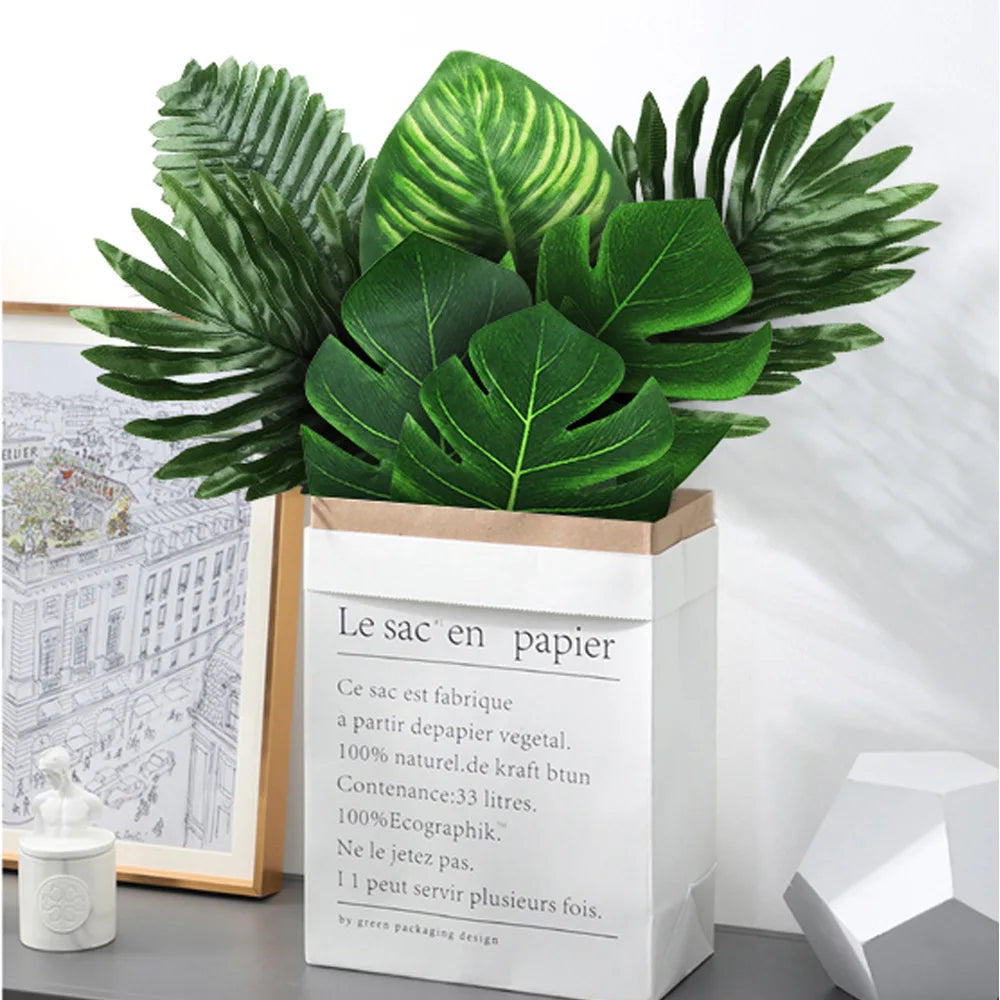 10 Pcs Artificial Tropical Palm Leaves