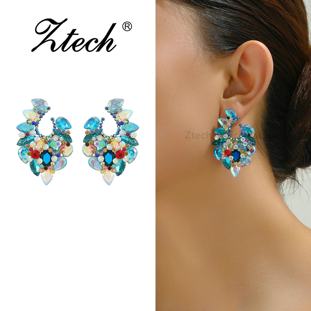 Geometric Crystal Earrings