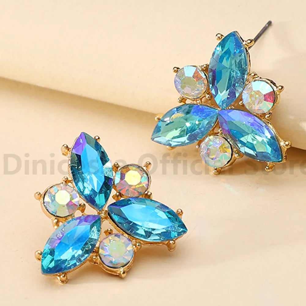 Elegant Shiny Glass Crystal Earrings