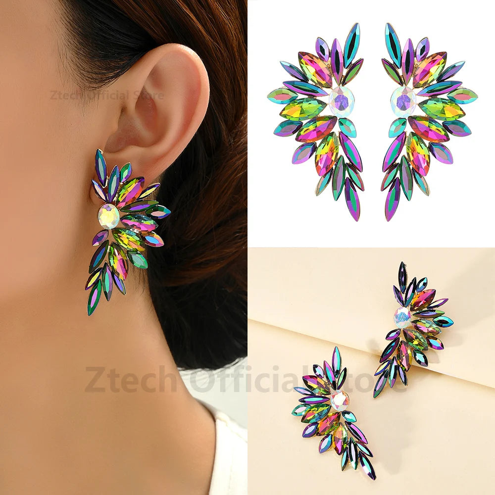 Sparkly Crystal Butterfly Wing Earrings