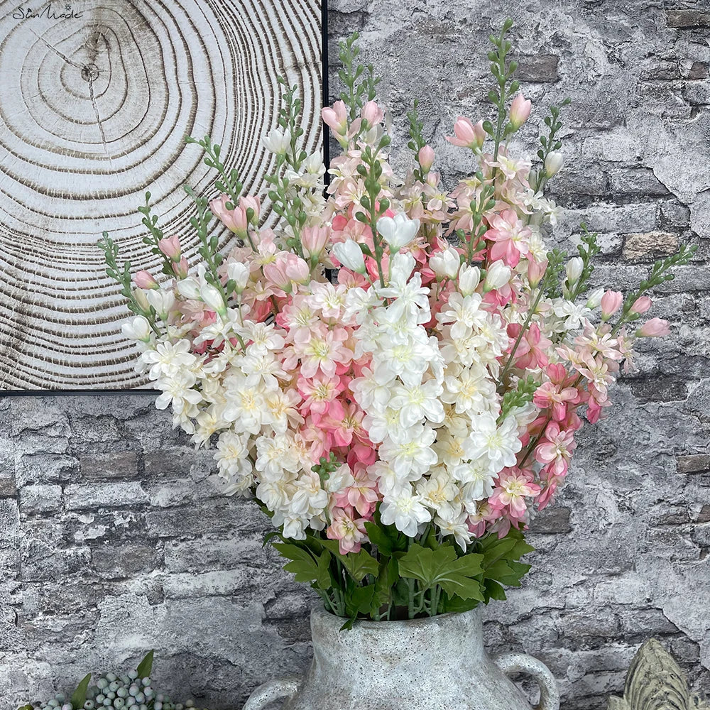 Long Larkspur Delphinium Fake Flowers Branch