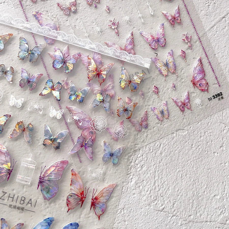 Iridescent Butterfly Nail Stickers