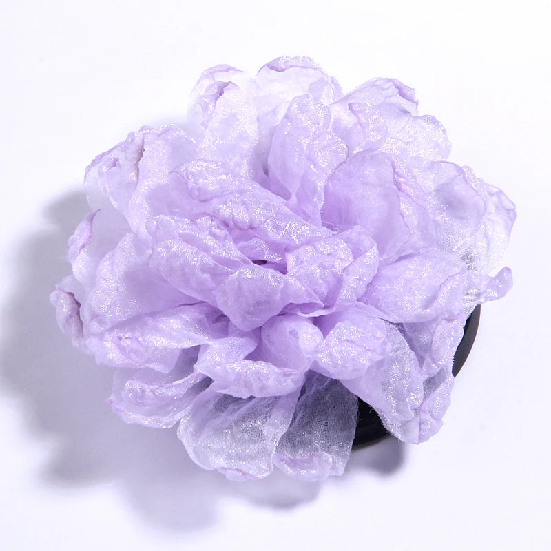 10Pcs Light Violet Chiffon Artificial Flowers