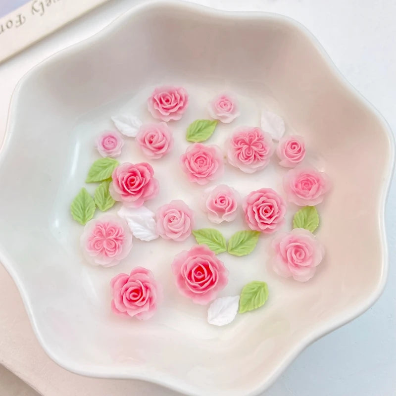 50Pcs Mixed Resin 3D Nail Art Flowers