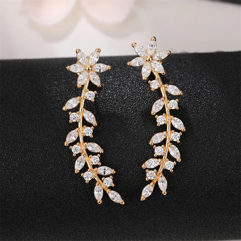 Floral Aesthetic Climbing Vine Earrings