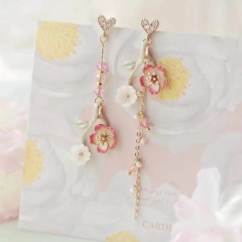 Romantic Cherry Blossoms Flower Earrings