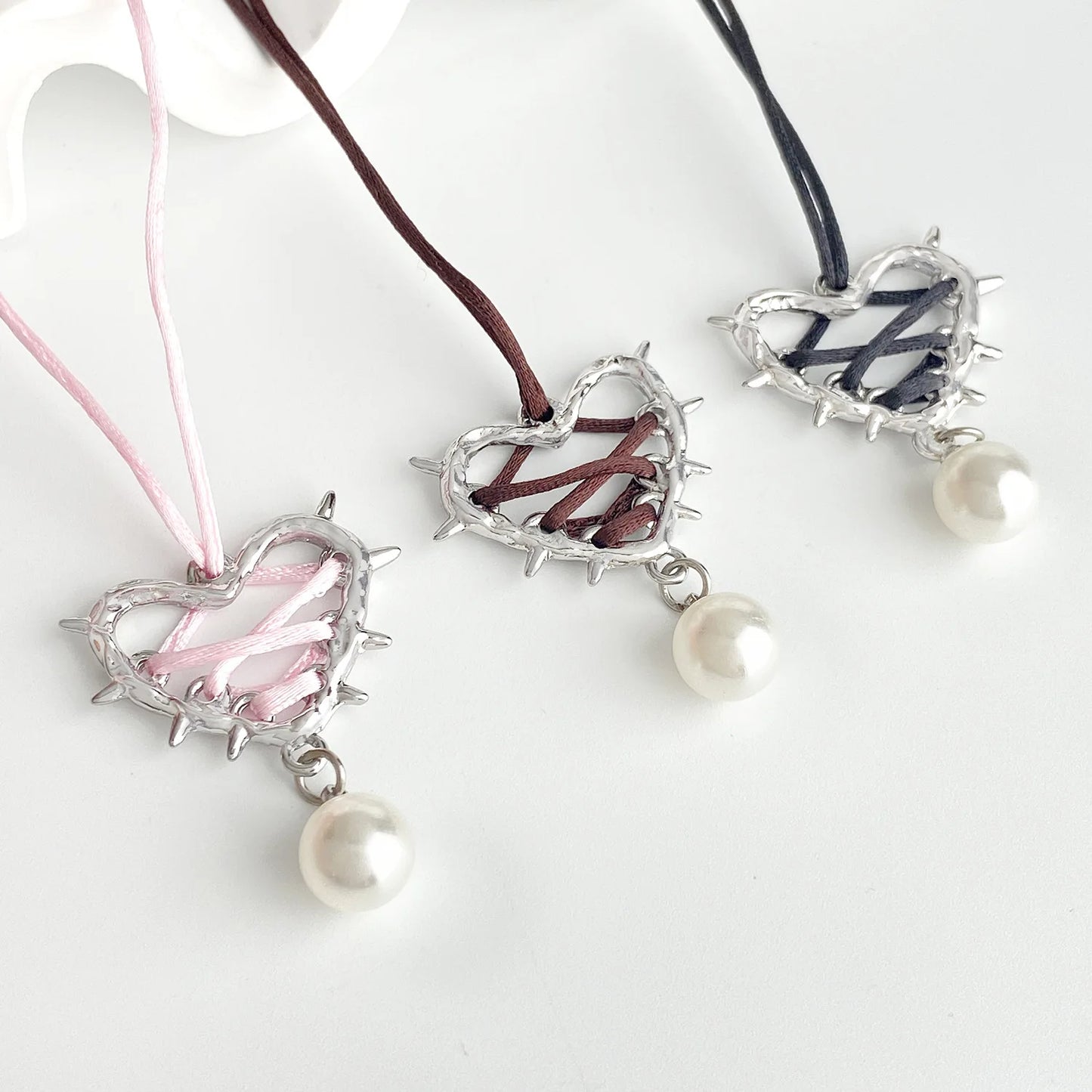 Elegant Bow Tie Metal Heart Necklace