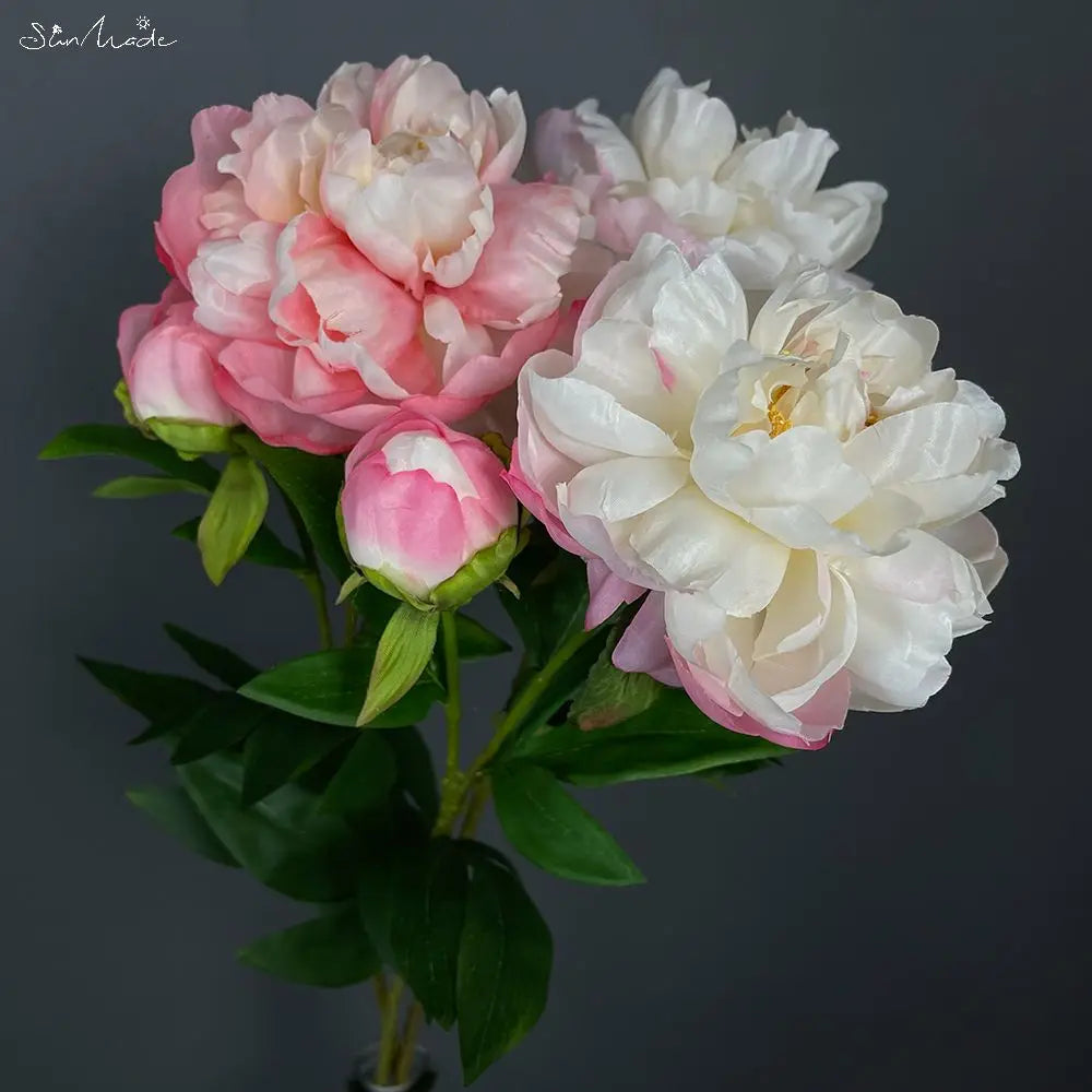 Delicate European Silk Peony Flowers