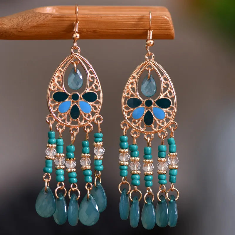 Bohemian Long Water Drop Earrings