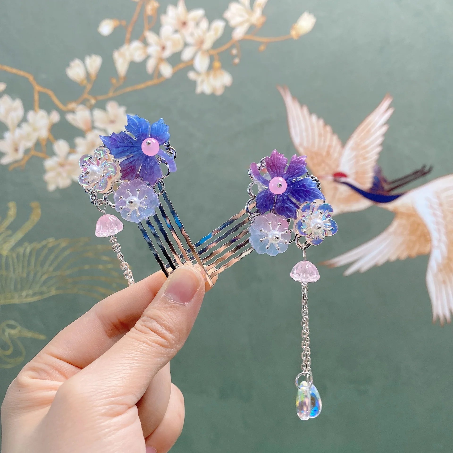 Ancient Style Flower Hair Pins