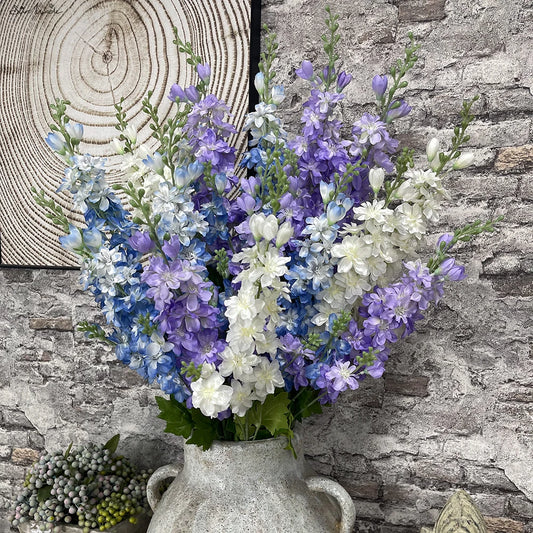 Long Larkspur Delphinium Fake Flowers Branch