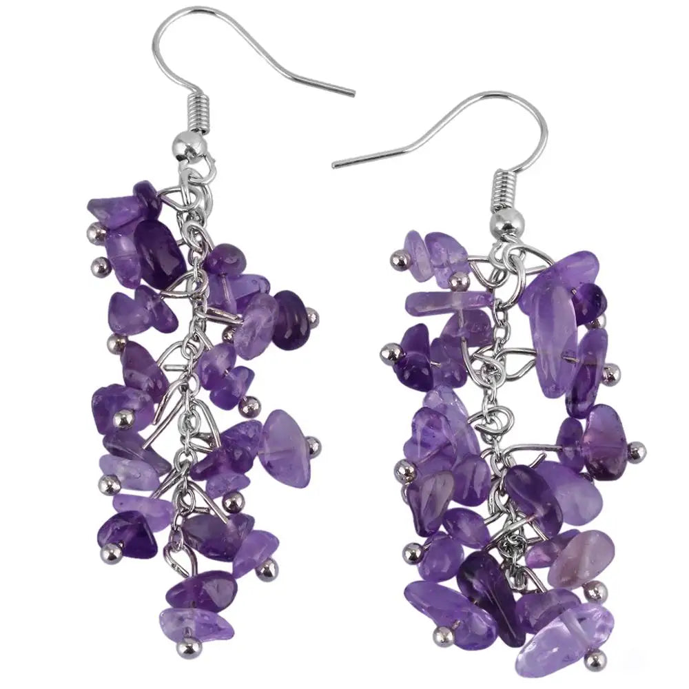 Amethyst Grape Bunch Earrings