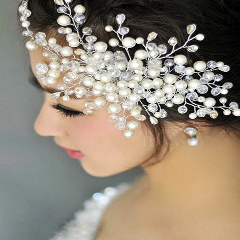 Bridal Pearl Flower Hair Combs