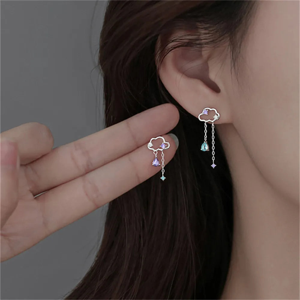 Cute Asymmetric Cloud Women's Earrings