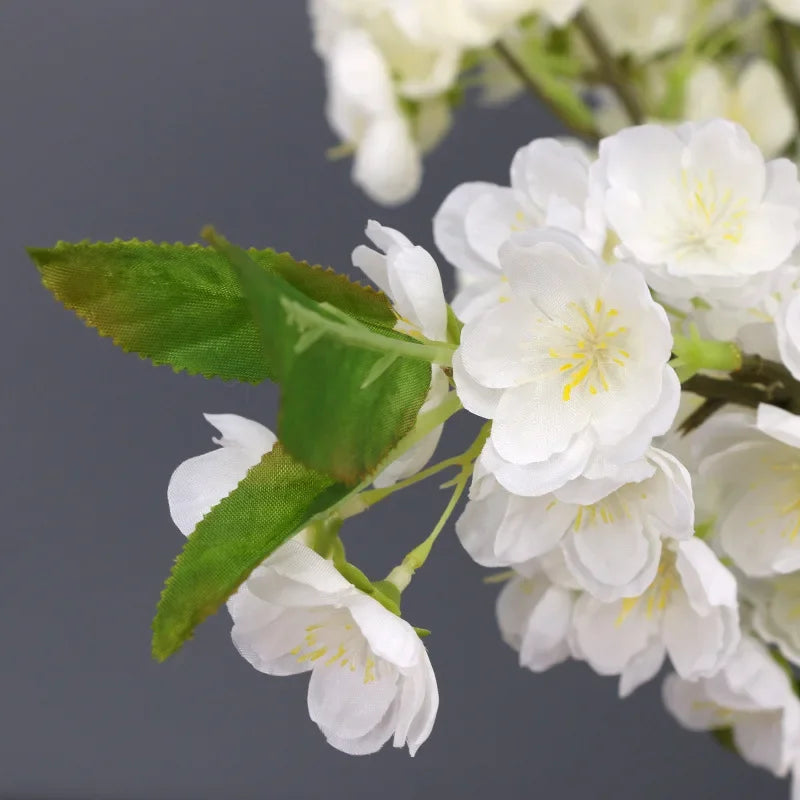 Delicious Artificial Peach Flower Branch with Leaves