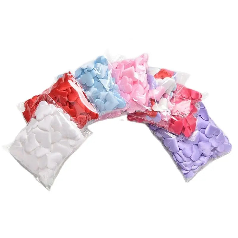 100PCs Cute 3D Silk Heart Shaped Confetti Petals