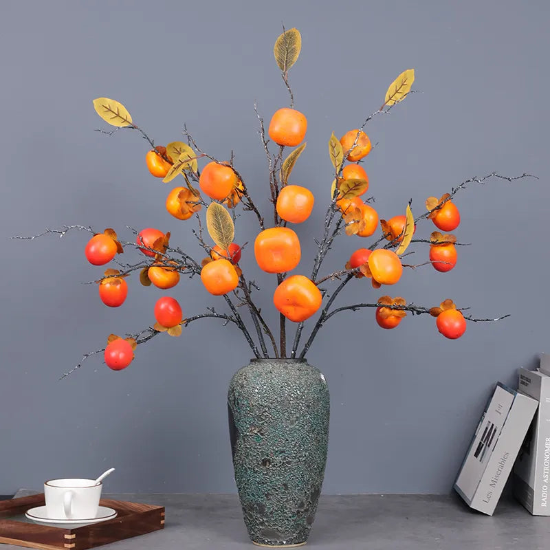 Artificial Persimmon Fruit Branch