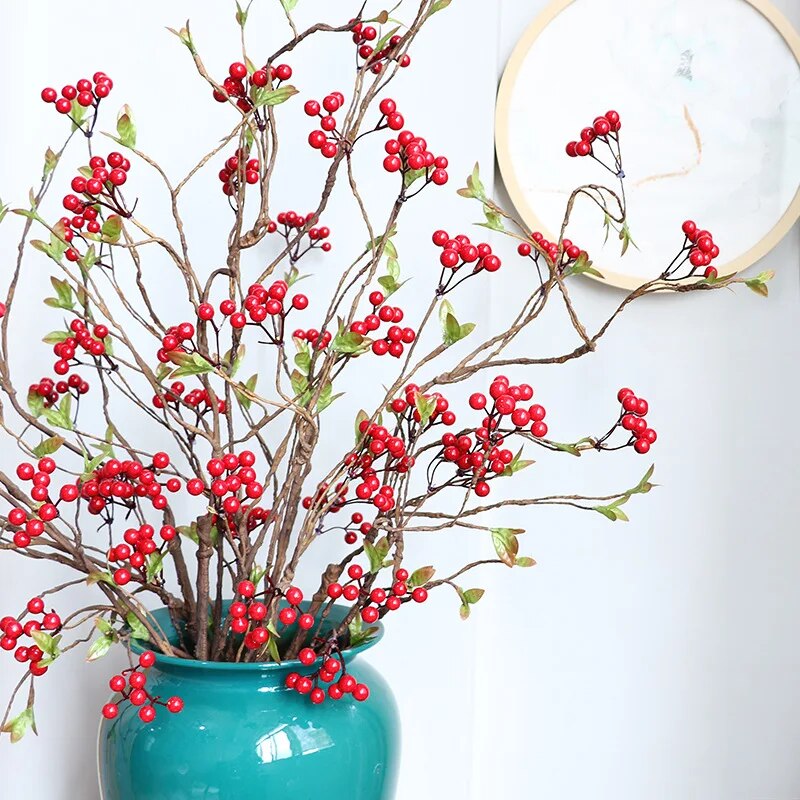 Artificial Flower Berries Branch