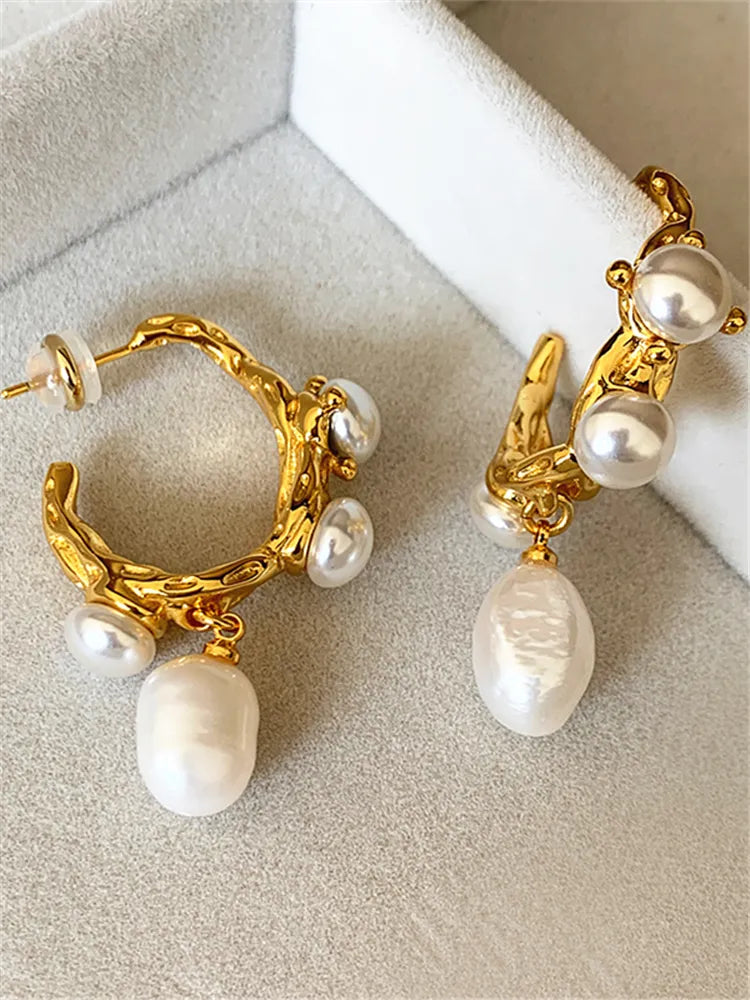 Vintage Baroque Fresh Water Pearl Earrings