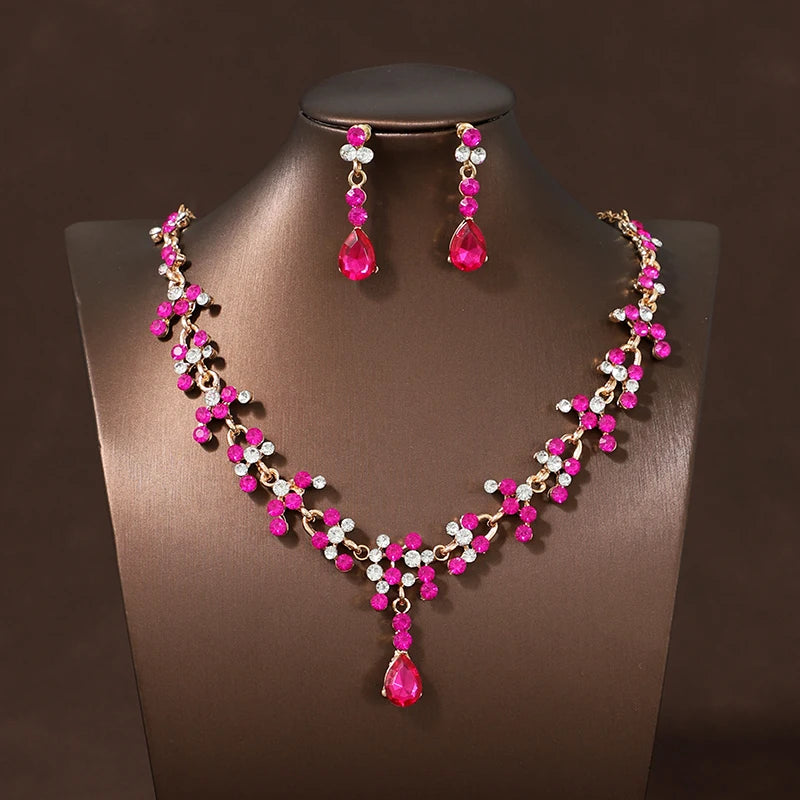 Floral Wedding Necklace & Earring Sets