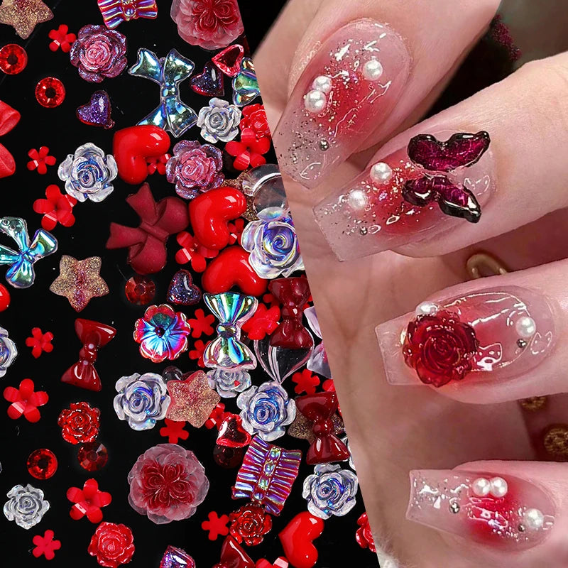 100PCS Mixed Designs 3D Acrylic Nail Art Kits