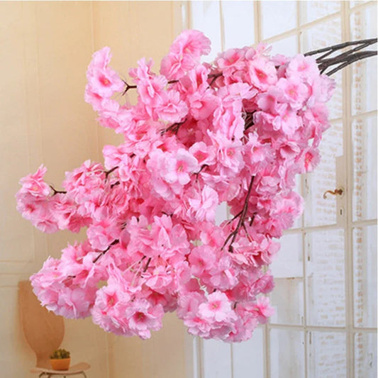 5Pcs Artificial Sakura Cherry Blossom Branches