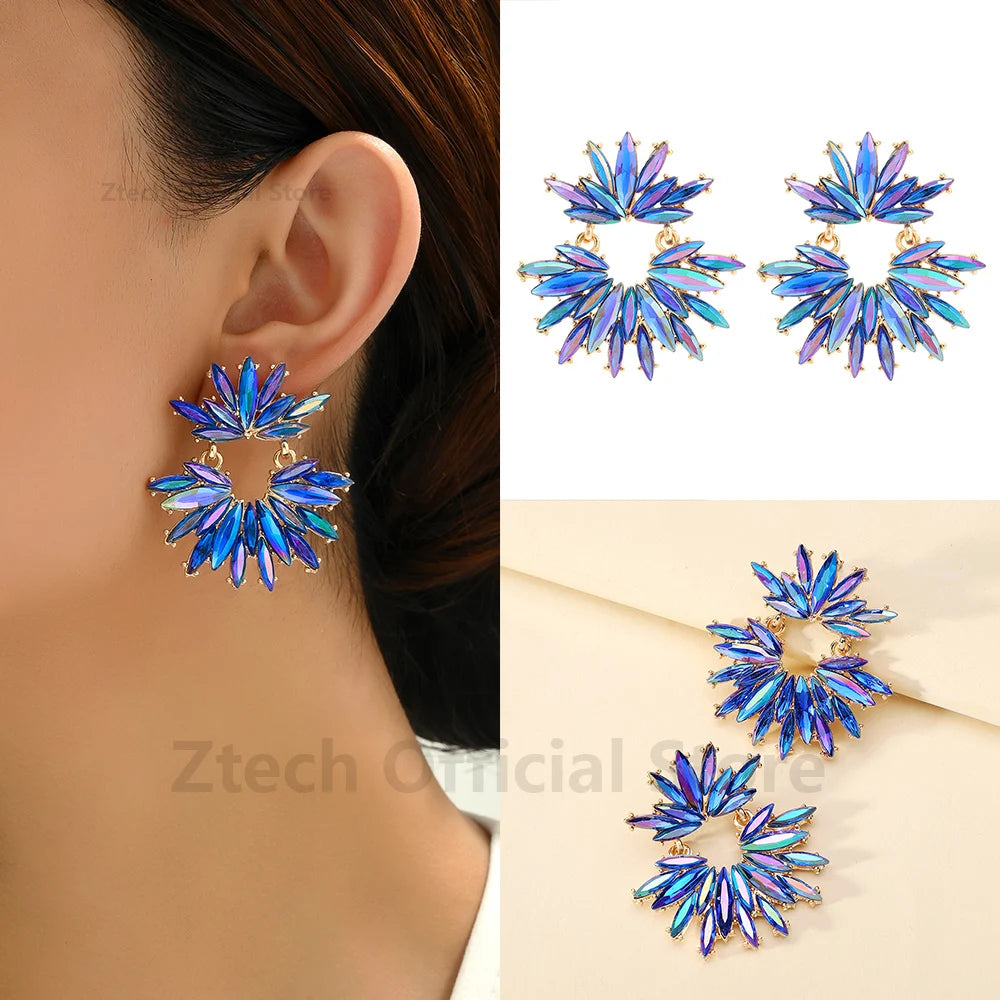 Luxury Geometric Rhinestone Earrings